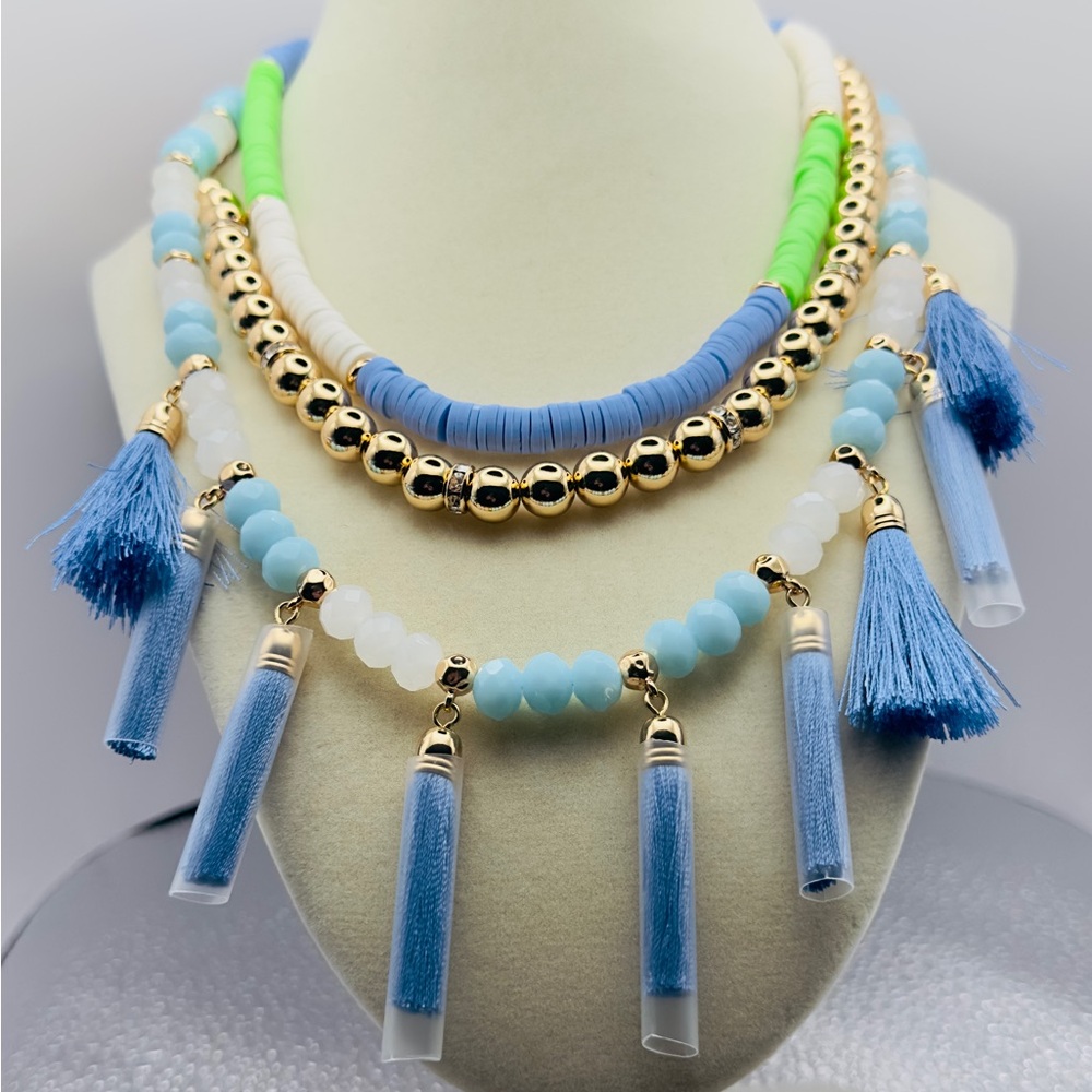 Lilly Pulitzer Hi Summer Triple Strand Necklace NWT